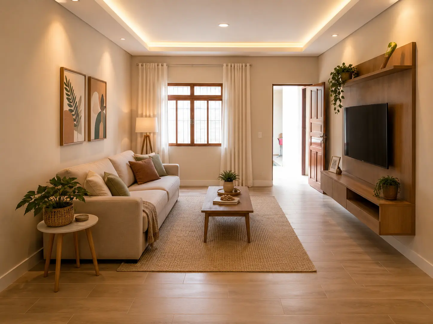 Sala reformada depois